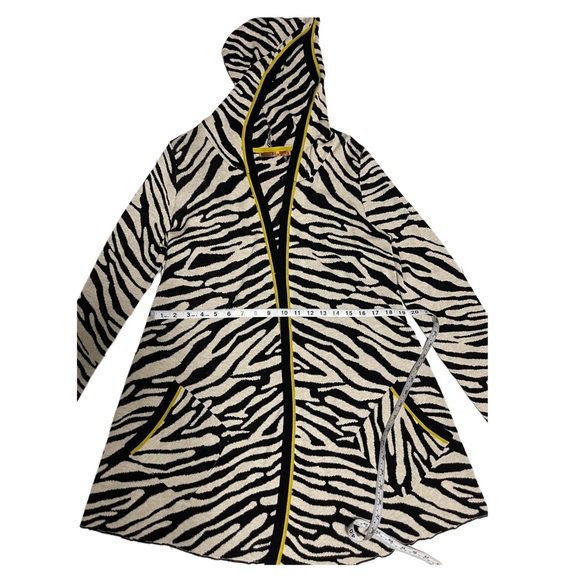 Belldini Womens Hoodie Cardigan Sweater Size L Black-Beige Animal Print cotton - Picture 5 of 9